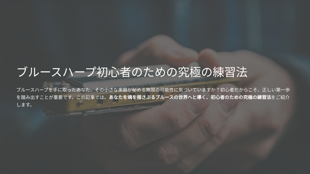 ブルースハープ初心者のための究極の練習法