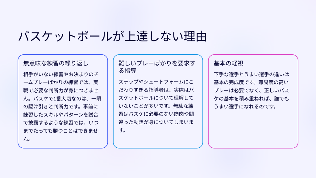 バスケットボールが上達しない理由