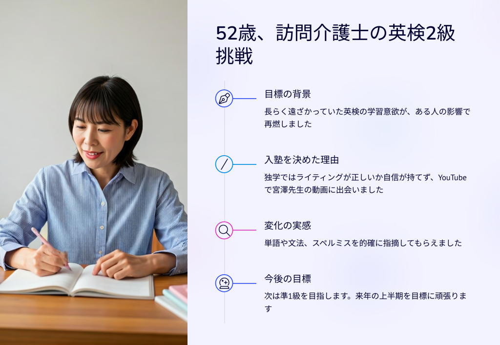 52歳、訪問介護士の英検2級挑戦