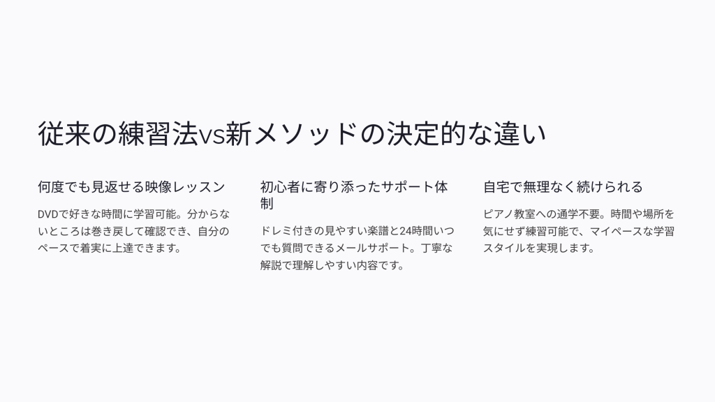 従来の練習法vs新メソッドの決定的な違い
