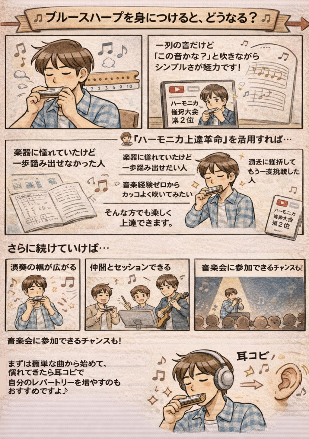ハーモニカ上達革命を徹底レビュー|世界2位が教えるからこそ“音”が変わる! 14 ブルースハープを身につけると