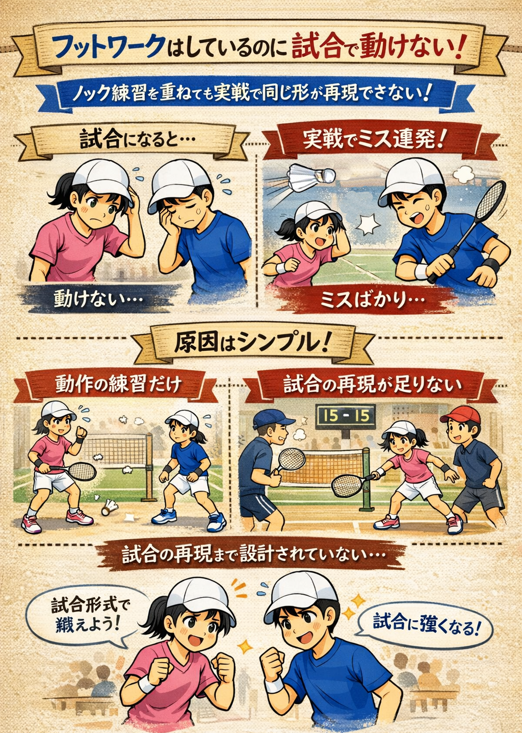 「試合で動けない…」 バドミントン ジュニア上達に役立つ小平ジュニアの練習方法 2 https://www.infotop.jp/click.php?aid=174325&iid=99949